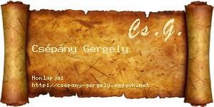 Csépány Gergely névjegykártya