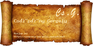 Csépány Gergely névjegykártya